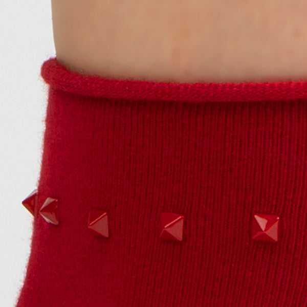 Stud Ankle Sock | Red
