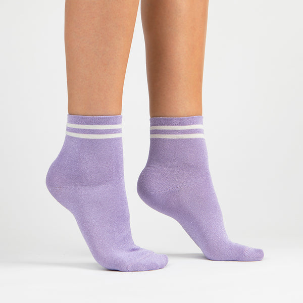 Metallic Lurex Ankle Sock | Lavender