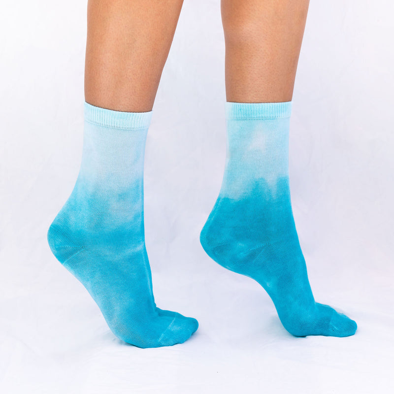 Crew Sock | Turquoise Dip-Dye